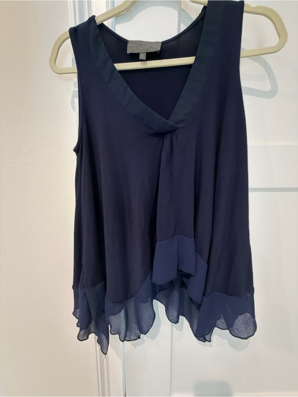 Anthropologie Sunday in Brooklyn Navy Layered V-Neck Chiffon Camisole